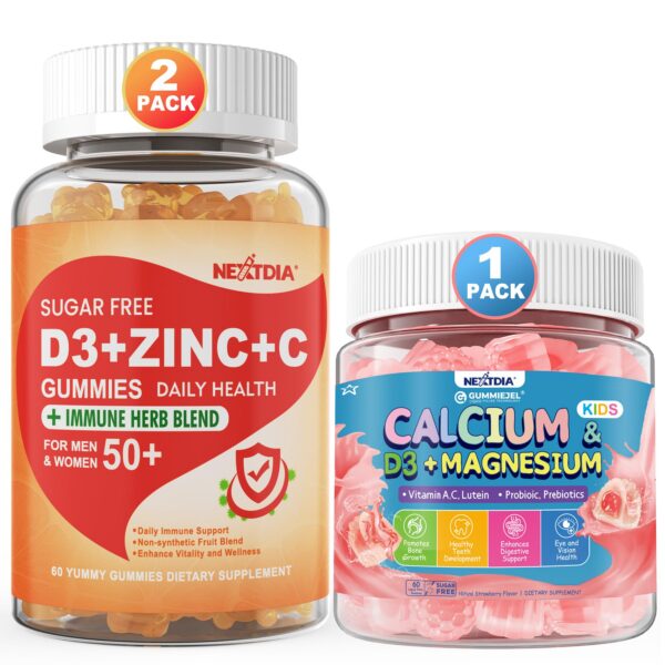 Nextdia gomitas vitamina C D3 zinc adultos mayores y calcio niños