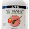 NF Sports Nutri Whey Post Workout frente al envase Alpine Strawberry