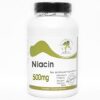 Frasco frontal de Niacina 500 mg 200 cápsulas