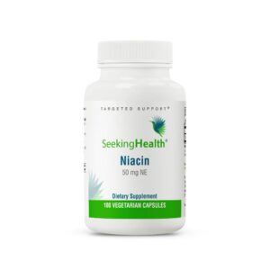 Envase suplemento niacina Seeking Health 50mg 100 cápsulas