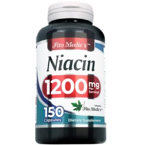 Frasco de niacina FITO MEDIC'S 1200mg 150 cápsulas