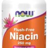 Frasco y etiqueta de Niacina FLUSH FREE 250 mg