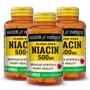 Niacina Mason Natural 500 mg sin enrojecimiento paquete 60 cápsulas