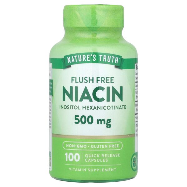 Niacina sin enrojecimiento Nature's Truth 500 mg producto frasco