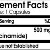 Etiqueta de Niacinamida 500 mg 200 cápsulas