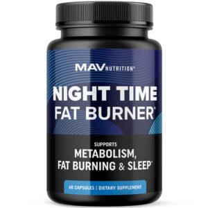 Front label of MAV Nutrition Night Time Fat Burner
