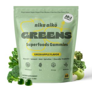 Gomitas verdes nika aiko frente al frasco