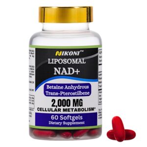 Frente del frasco Nikoni Liposomal NAD+ 60 cápsulas