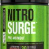 Suplemento pre-entrenamiento Nitrosurge Jacked Factory sabor aros durazno ácido