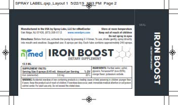 Etiqueta del producto en spray de hierro