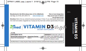 Etiqueta de nmed Vitamin D-3 Spray