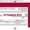 Etiqueta y frasco de Vitamina B-12 en spray de nmed