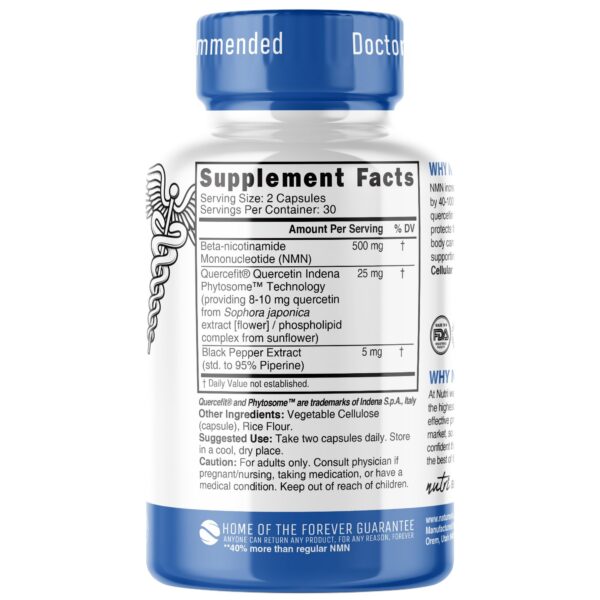 Version 1.0.0 Etiqueta NMN 500 mg con Quercetin