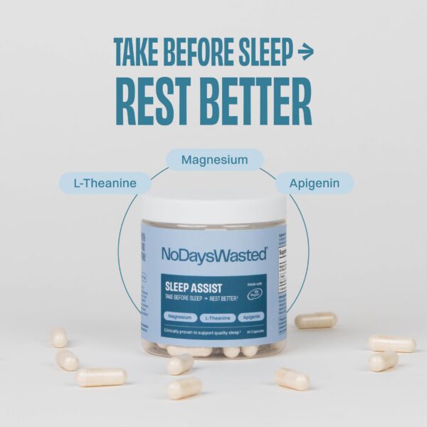 Ilustración de ingredientes magnesio bisglicinato y apigenina