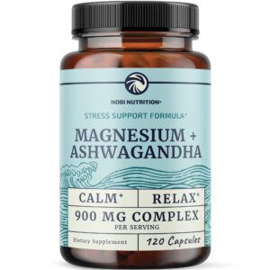 Nobi Nutrition Magnesium Ashwagandha botella 120 cápsulas