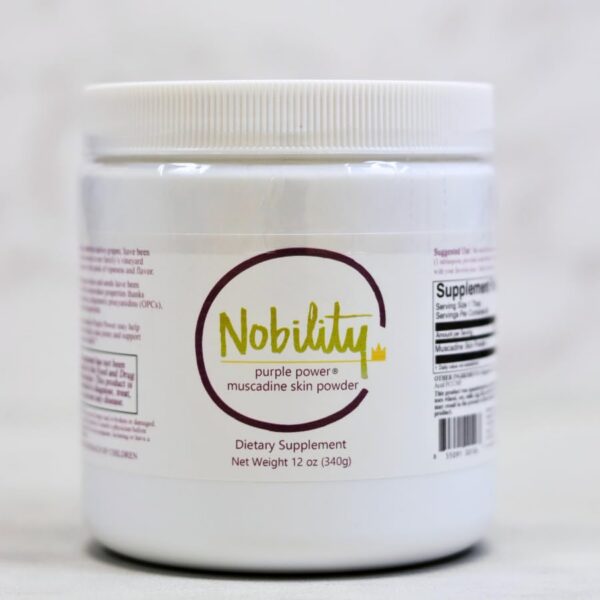 Nobility Purple Power polvo antioxidante piel uva muscadine