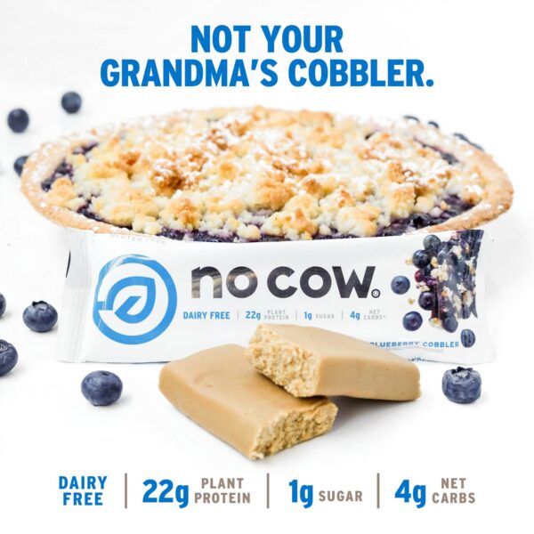 Version 1.0.0 Etiqueta de barra proteica No Cow Blueberry Cobbler