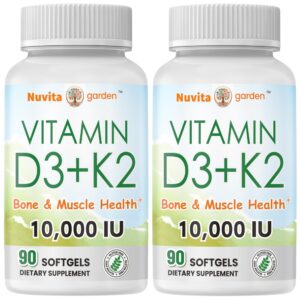 NoMiLu vitaminas D3 y K2 paquete 2 botellas 90 softgels