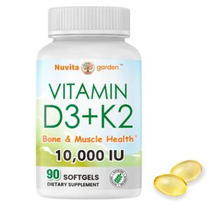 NoMiLu Vitamina D3 + K2 - Botella de 90 Softgels