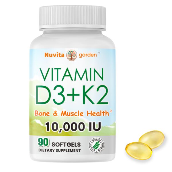 NoMiLu Vitamina D3 + K2 - Botella de 90 Softgels