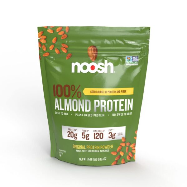 Frente del envase NOOSH Almond Protein Powder
