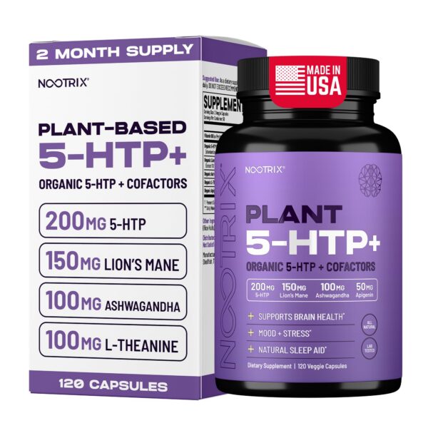 Frente de envase Nootrix Organic Plant 5-HTP+ cápsulas