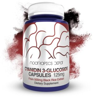 Frasco de cápsulas Cyanidin 3-glucosido Nootropics Depot