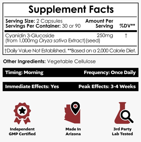 Frente de frasco Cyanidin 3-glucosido