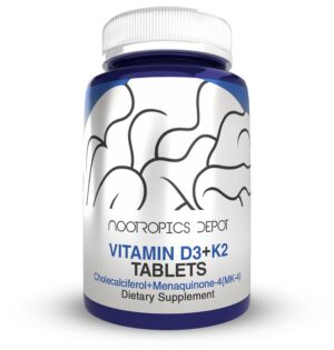 Version 1.0.0 Frente de la caja Nootropics Depot D3K2 con vitamina C