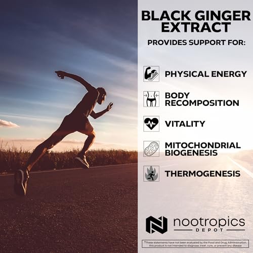 Nootropics Depot extracto jengibre negro 60 cápsulas de alta potencia