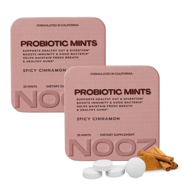 NOOZ pastillas probióticas canela paquete 2 rosa vintage