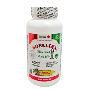 Nopalina fibra semilla de lino 120 cápsulas envase