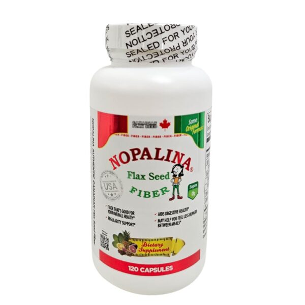 Version 1.0.0 Nopalina fibra semilla de lino 120 cápsulas envase