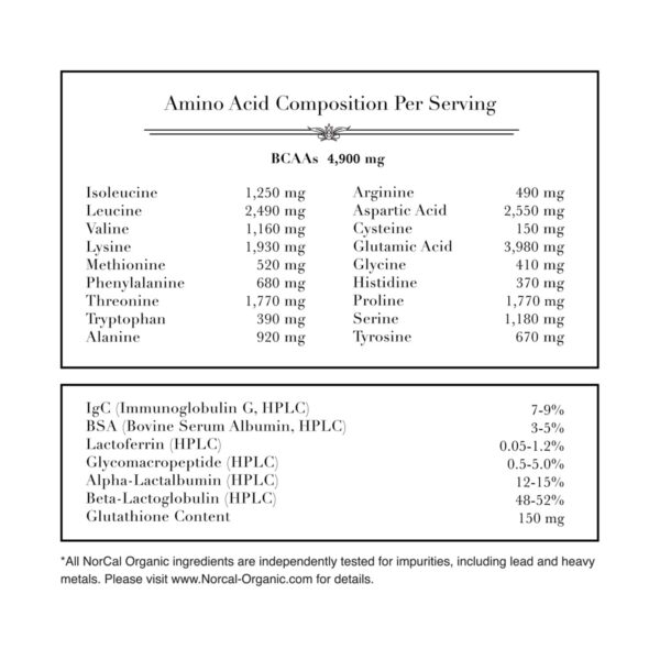 Porción de proteína de suero NorCal Organic