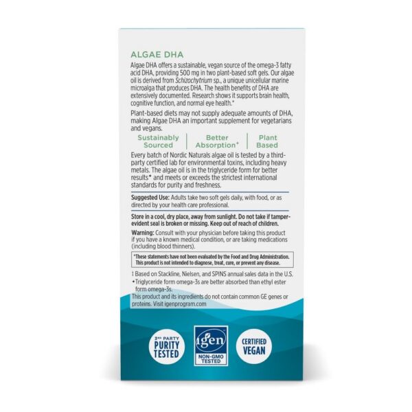 Etiqueta y empaque de producto Algae DHA