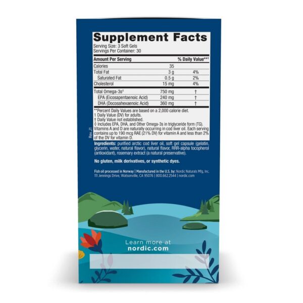 Frasco con etiqueta lateral Nordic Naturals