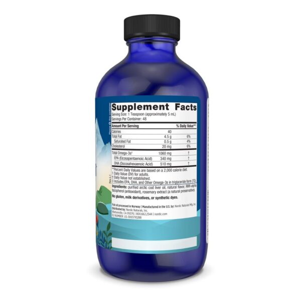 Frasco con tarro de Omega-3 y sabor naranja