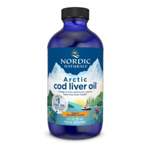 Frasco de Nordic Naturals Arctic Cod Liver Oil naranja
