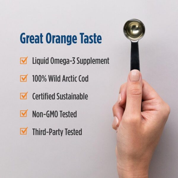 Etiqueta de Nordic Naturals Cod Liver Oil naranja