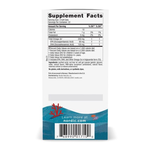 Frasco de Nordic Naturals Children’s DHA con sabor fresa