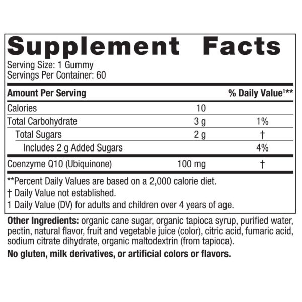 Etiqueta de Nordic Naturals CoQ10 gomitas