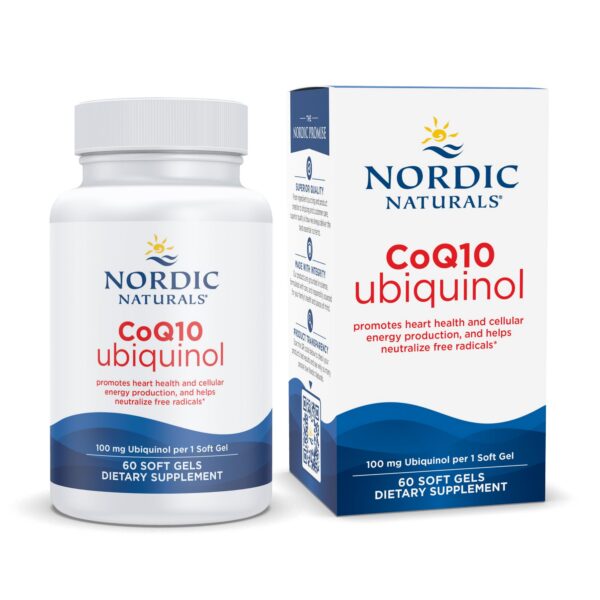 Frente de la etiqueta Nordic Naturals CoQ10 ubiquinol