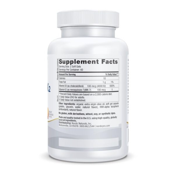 Etiqueta de Nordic Naturals D3+K2