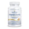 Frente de la botella Nordic Naturals D3+K2 sabor naranja