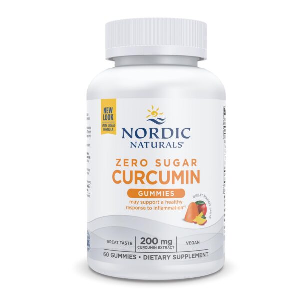 Nordic Naturals gomitas curcumina mango sin azúcar frasco