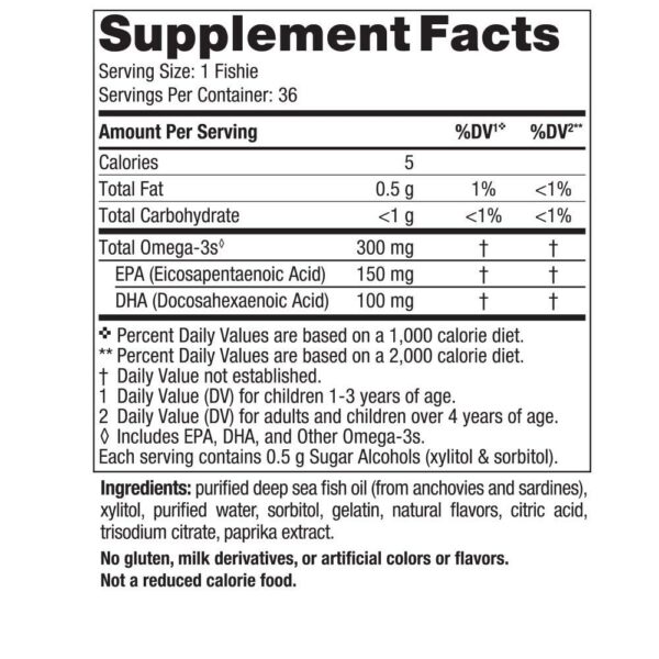 Detalle de empaque Nordic Naturals Omega-3 Fishies Tutti Frutti