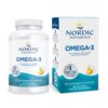Frente de la botella Nordic Naturals Omega-3 limón