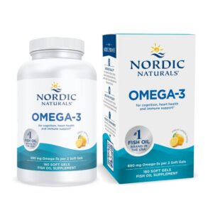 Frente de la botella Nordic Naturals Omega-3 limón