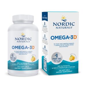 Frasco Nordic Naturals Omega-3D limón frente