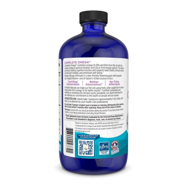 Frasco de omega-3 con tapa